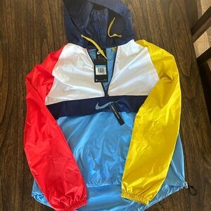 Nike Blue and White Windbreaker